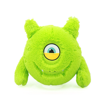 Des monstres en peluche d'Halloween en peluche verte avec une boule en PVC à l'intérieur