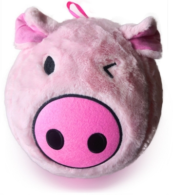 Softball poupée en peluche de cochon de dessin animé gonflable conçue avec du matériau de boule interne PVC