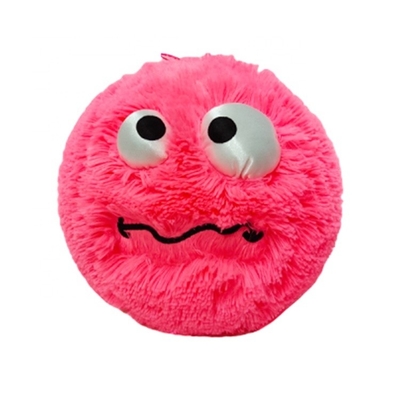 Embroidery du logo 23cm Boule floue avec visage souriant OEM/ODM Embroidery du logo acceptable