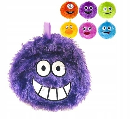 Unisexe 6 pouces Monstre à poils violets en peluche Boule ronde farcie Jouet d'animal Alien Matériau de boule intérieure en PVC