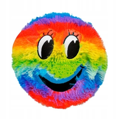 Matériau de la boule intérieure PVC Plush Rainbow Face Mascotte de la boule de fourrure pour les exigences personnalisées