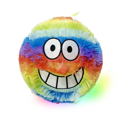 Matériau de la boule intérieure PVC Plush Rainbow Face Mascotte de la boule de fourrure pour les exigences personnalisées