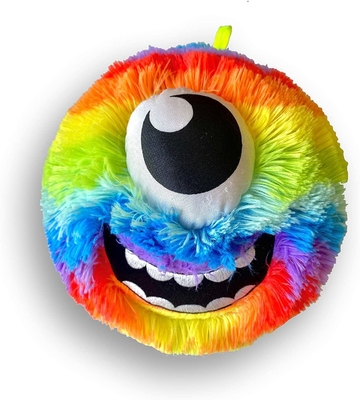 Matériau de la boule intérieure PVC Plush Rainbow Face Mascotte de la boule de fourrure pour les exigences personnalisées