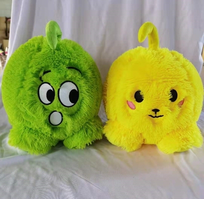 Boule à sauter Emoji gonflable personnage doux Plush Boule drôle de visage poilu Neon Emoj Boule