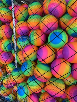 Boule à rebond en PVC gonflable à motif arc-en-ciel 60g 70g 80g 90g 100g
