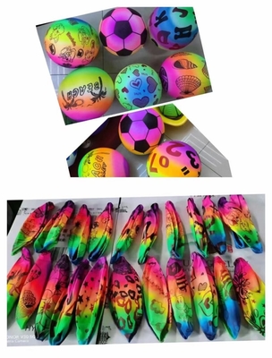 Jeux pour adultes et divertissement Balles de plage en PVC de 9 pouces avec un design arc-en-ciel novateur