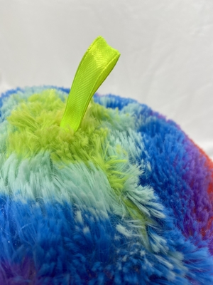OEM ODM Accepté Les enfants souriant visage heureux Boule à poils gonflable avec yeux en 3D Arc-en-ciel