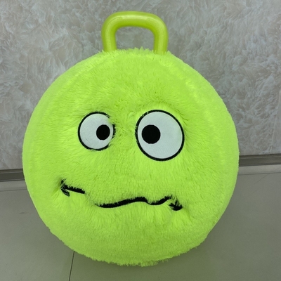 Jouet en peluche monté sur une balle d'animal sautant une balle sautante avec poignée PVC gonflable de diamètre 20