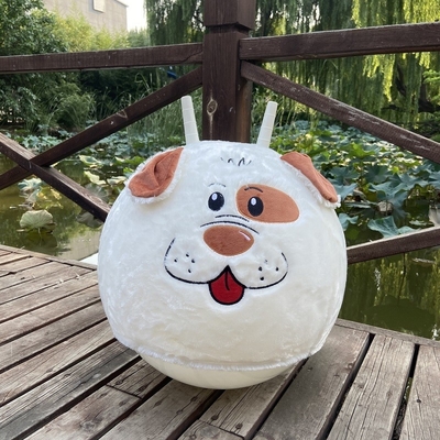 Jouet en peluche monté sur une balle d'animal sautant une balle sautante avec poignée PVC gonflable de diamètre 20