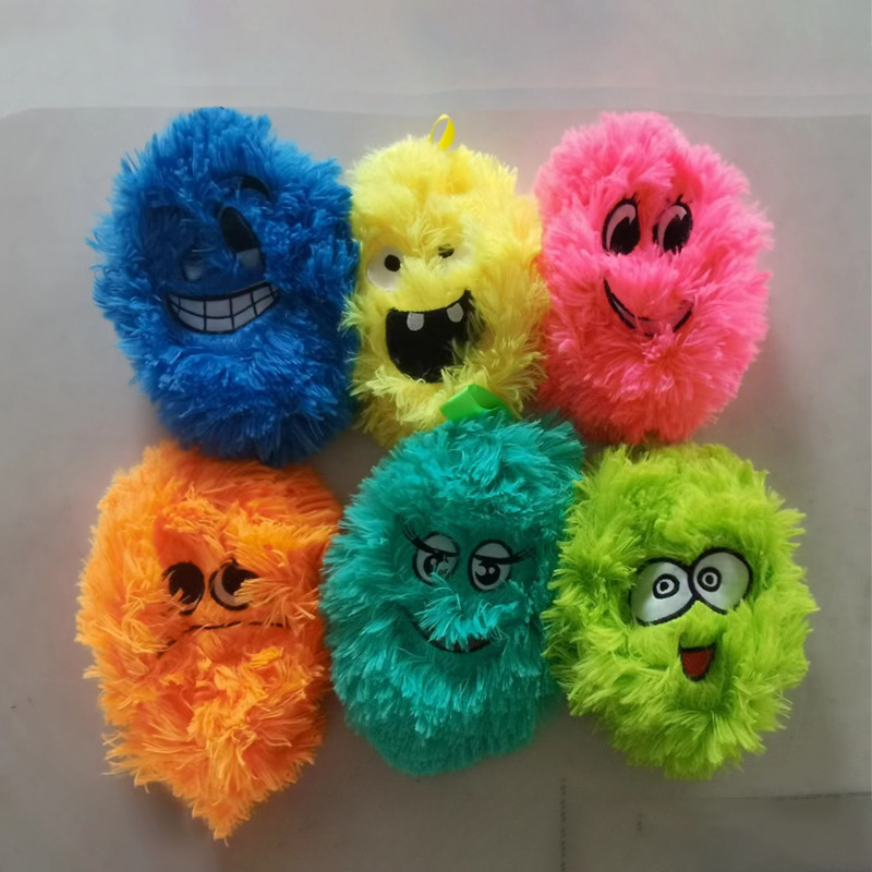 24' de diamètre gonflable Funny Face Boule à poils avec des yeux Polyester Peau extérieure pour le plaisir