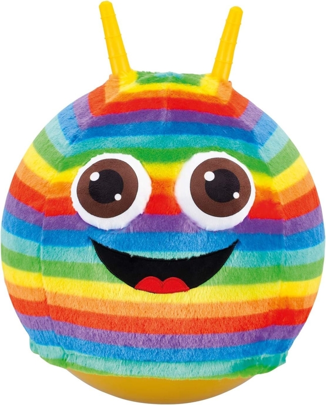 Balle de saut unisexe essentielle avec couverture en peluche et design arc-en-ciel